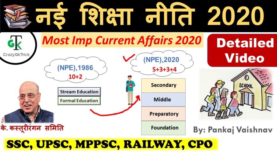 Current Affairs 2020 : नई शिक्षा नीति 2020  | New National Education Policy 2020 – CrazyGkTrick