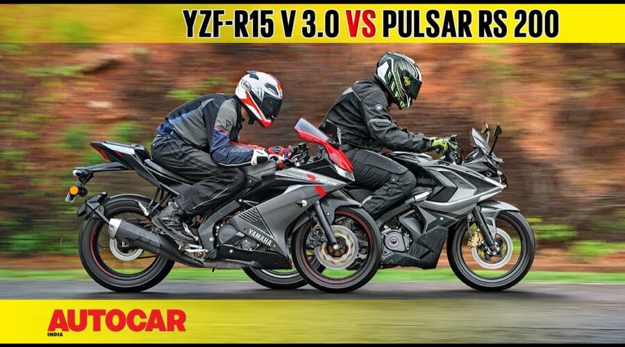 Yamaha YZF-R15 V3.0 vs Bajaj Pulsar RS 200 | Comparison Test | Autocar India