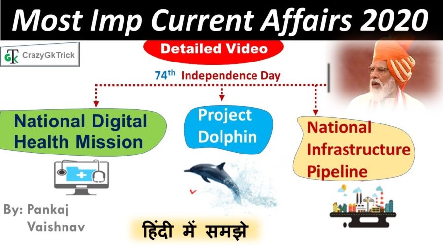 Current Affairs 2020 : National Digital Health Mission | Project Dolphin | Infrastructure Pipeline