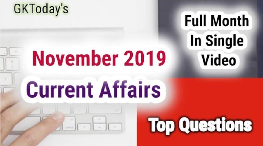 [Monthly Compilation] November 2019 Current Affairs in English